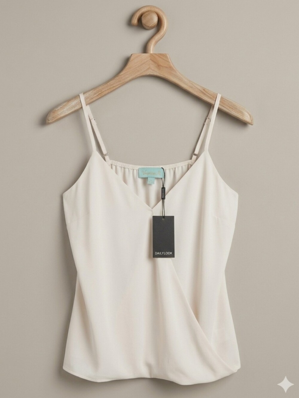 NWT Veronica M Ivory Surplice Drape Cami Tank Top S
